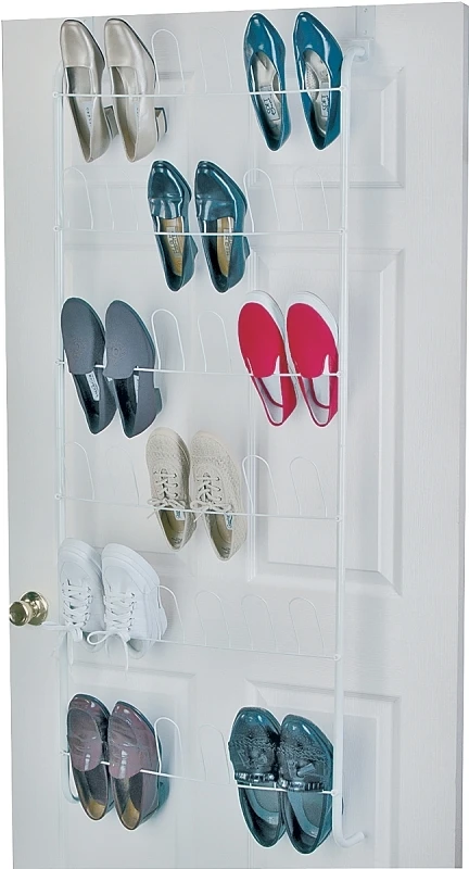 18-pair Over-the-door Shoe Rack Organizer In White - Model 8040