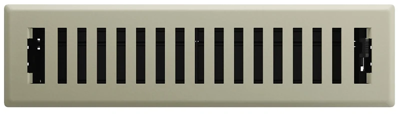 Floor Register Rg3427, 12 In Duct Opening Width, 2-1/4 In Height, Satin Nickel
