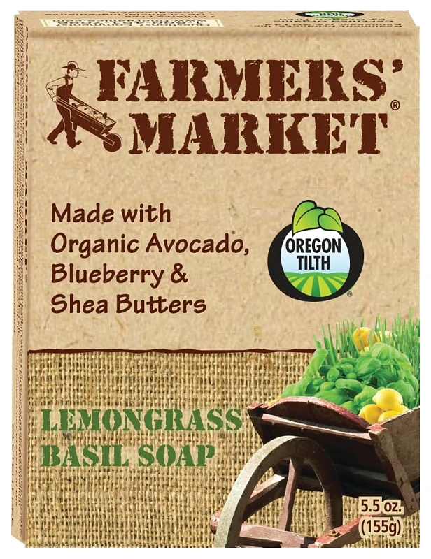Beaumont Farmers Market Organic Lemongrass Basil Scent Bar Soap 5.5 Oz