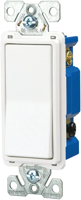 15 Amp 4-way Rocker Switch, White, Model 7504w-box