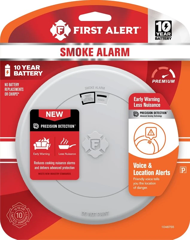 First Alert 1046755 10-Year Smoke Alarm, Voice & Location Alert, Sealed Battery First Alert 1046755 10-Year Smoke Alarm, Voice & Location Alert, Sealed Battery