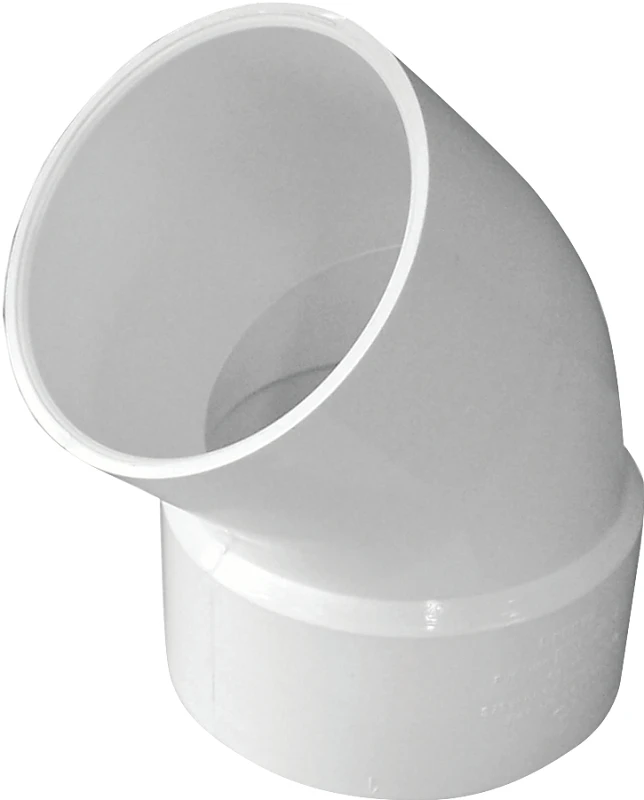 Schedule 40 PVC 45-Degree Street Elbow, 3 In., Hub x Spigot