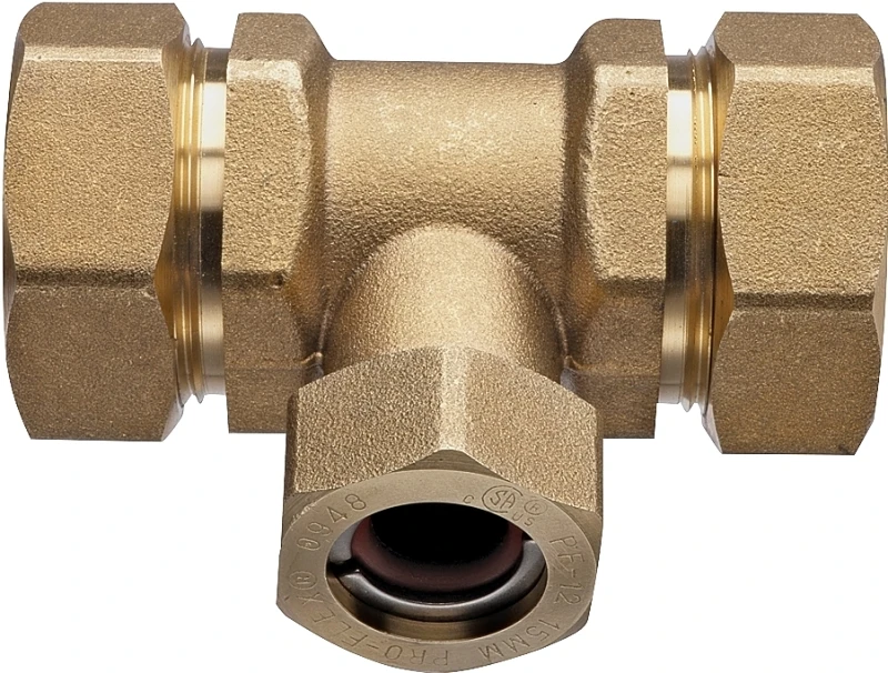 3/4 In. X 3/4 In. X 1/2 In. Brass Tee For Gas Supply