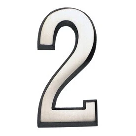5.75-in Satin Nickel House Number 2 - Softcurve Design