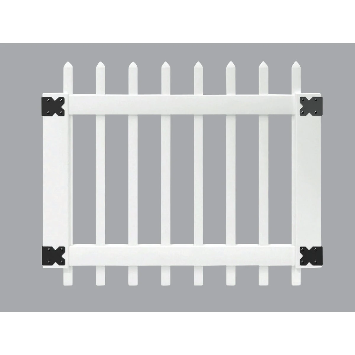 3-1/2 Ft. W X 3 Ft. H White Vinyl Chelsea Spaced Picket Fence Gate