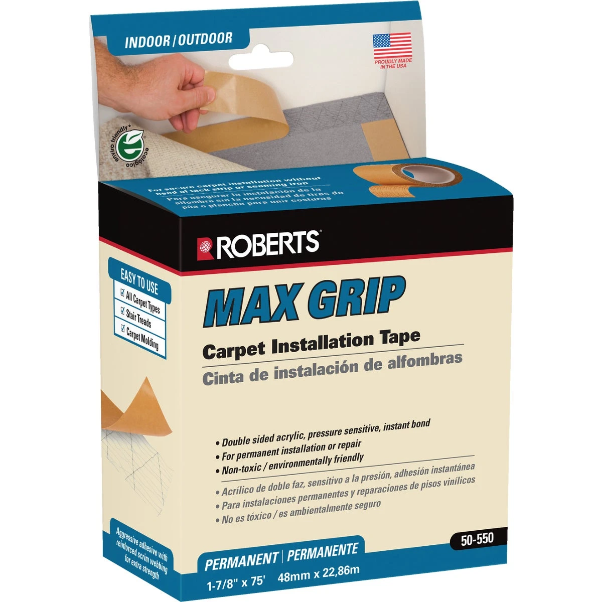1.88 Inch X 75 Feet Indoor Carpet Installation Tape - Model 50-550