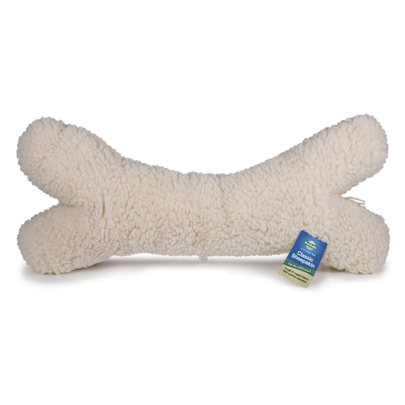 Monster Size Dog Bone Toy - Durable Faux Sheepskin With Squeakers