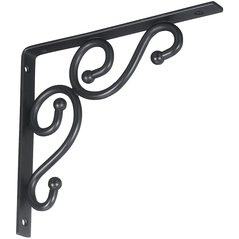 773 7 In. D X 8 In. H Black Steel Decorative Shelf Bracket