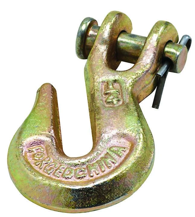 Clevis Grab Hook, Yellow Forged Steel, 1/4 In.