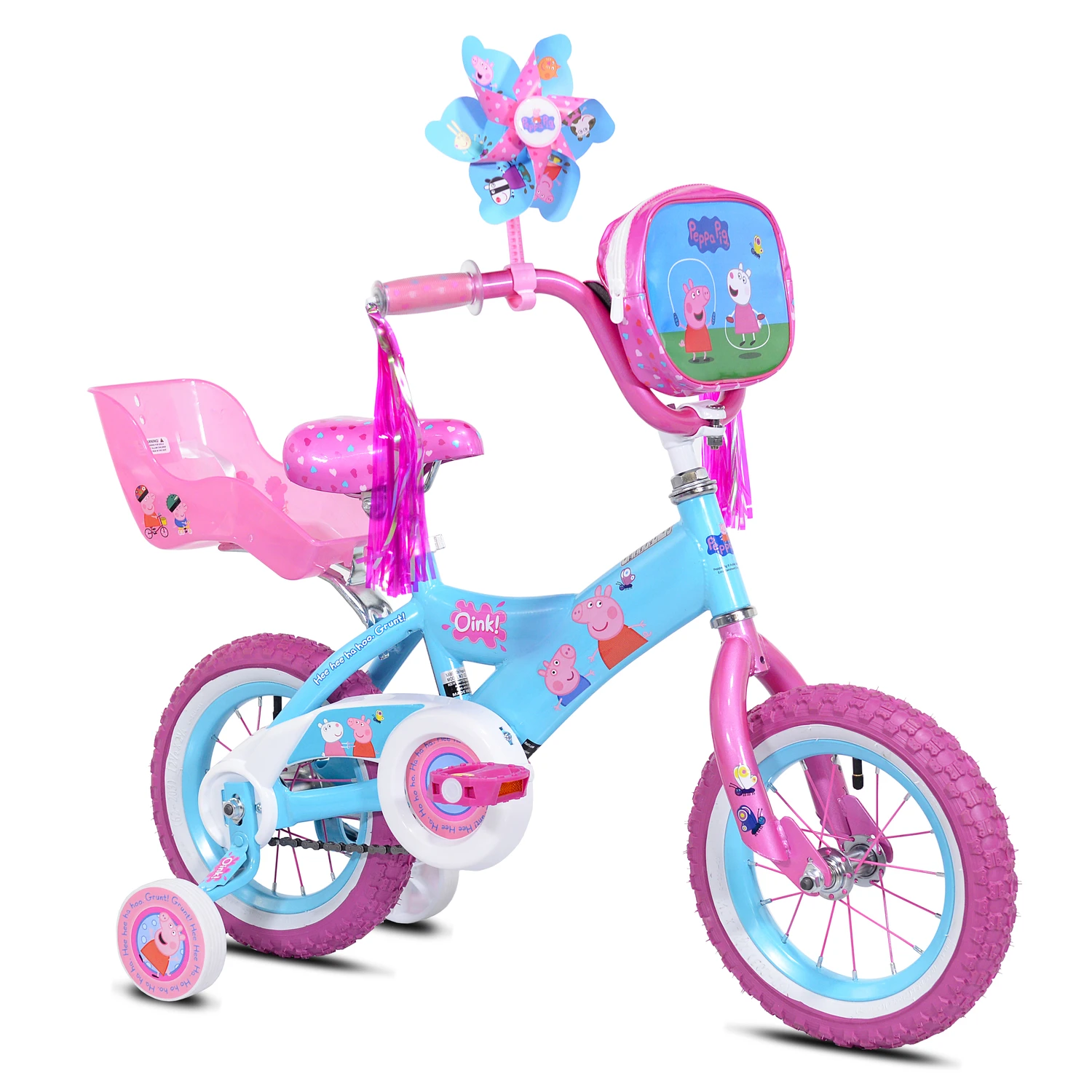 Peppa Pig 12 Inch Girls Bicycle With Training Wheels And Accessories