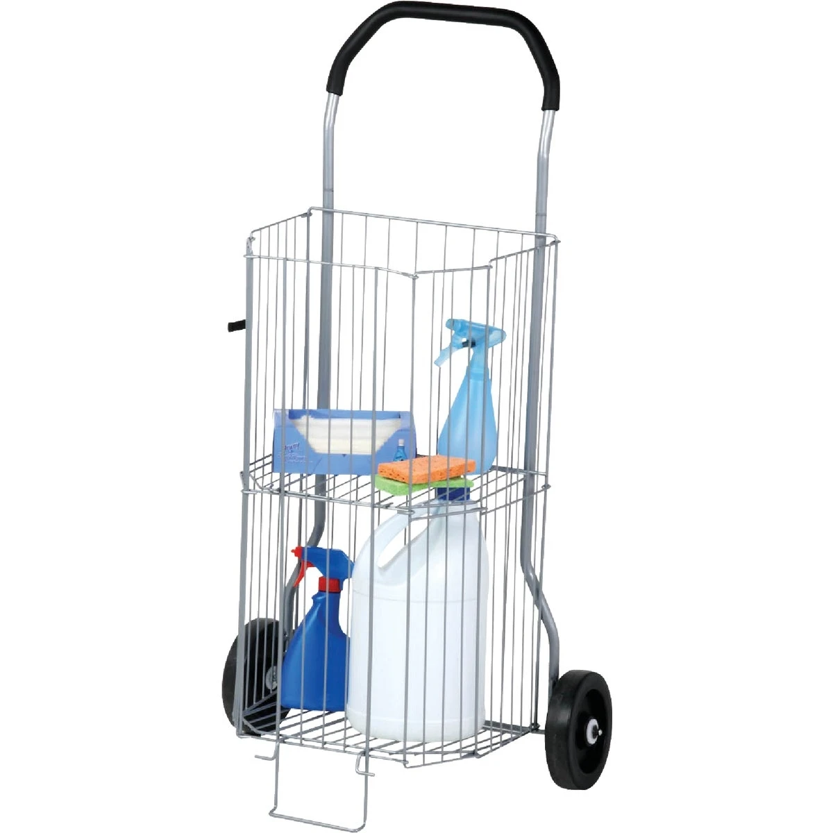 2-tier Steel Wire Rolling All-purpose Cart In Gray - Model Crt-01383