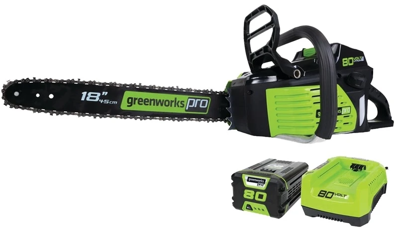 Pro 80v Cordless Chainsaw With 18 In Bar And Lithium-ion Battery