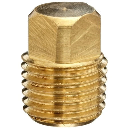 Anderson Metals Brass Pipe Fitting Solid Square Head Plug 1/8 Inch Male Pipe