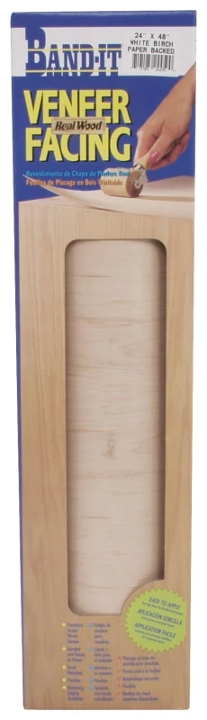 24 In. W X 48 In. L Prefinished White Birch Wood Veneer Facing
