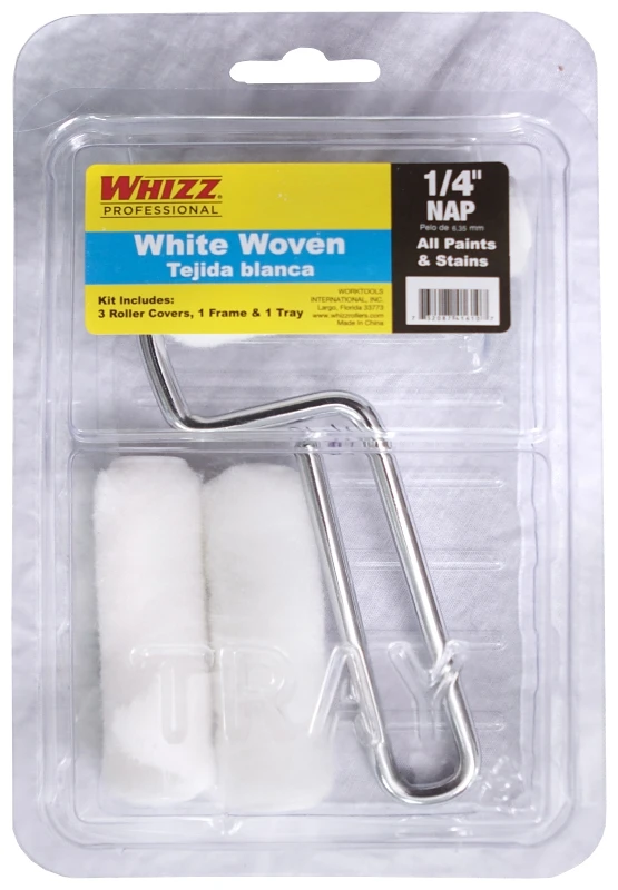 3 Inch X 1/4 Inch Woven Trim Roller Kit With Frame And Tray
