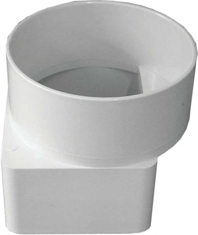 PVC Offset Downspout Adapter, 3 x 4 x 4 In.