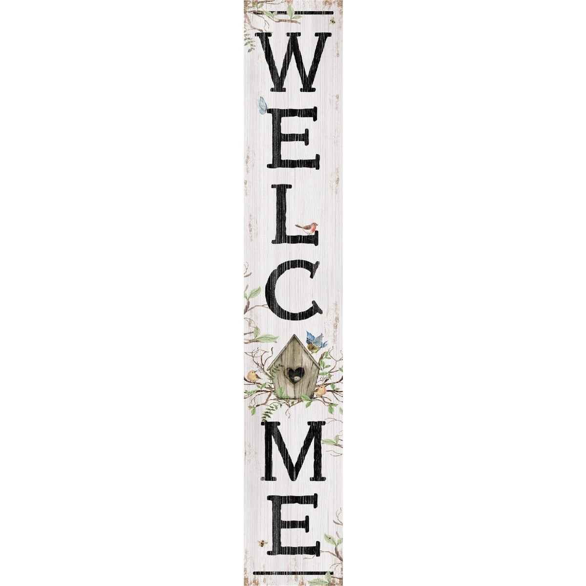 Welcome Birdhouse 8 In. X 46.5 In. Weatherproof Porch Board Sign