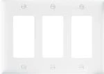 Pass & Seymour 3 Decorator Opening Nylon Wall Plate, 3-Gang, White