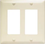 Pass & Seymour 2 Decorator Opening Nylon Wall Plate, Light Almond