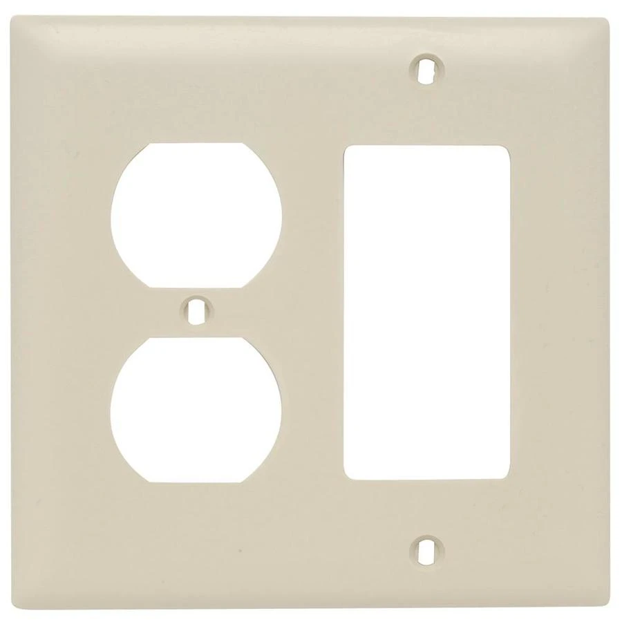 Pass & Seymour Wall Plate, 2-Gang, Decorator & Duplex, Ivory Nylon