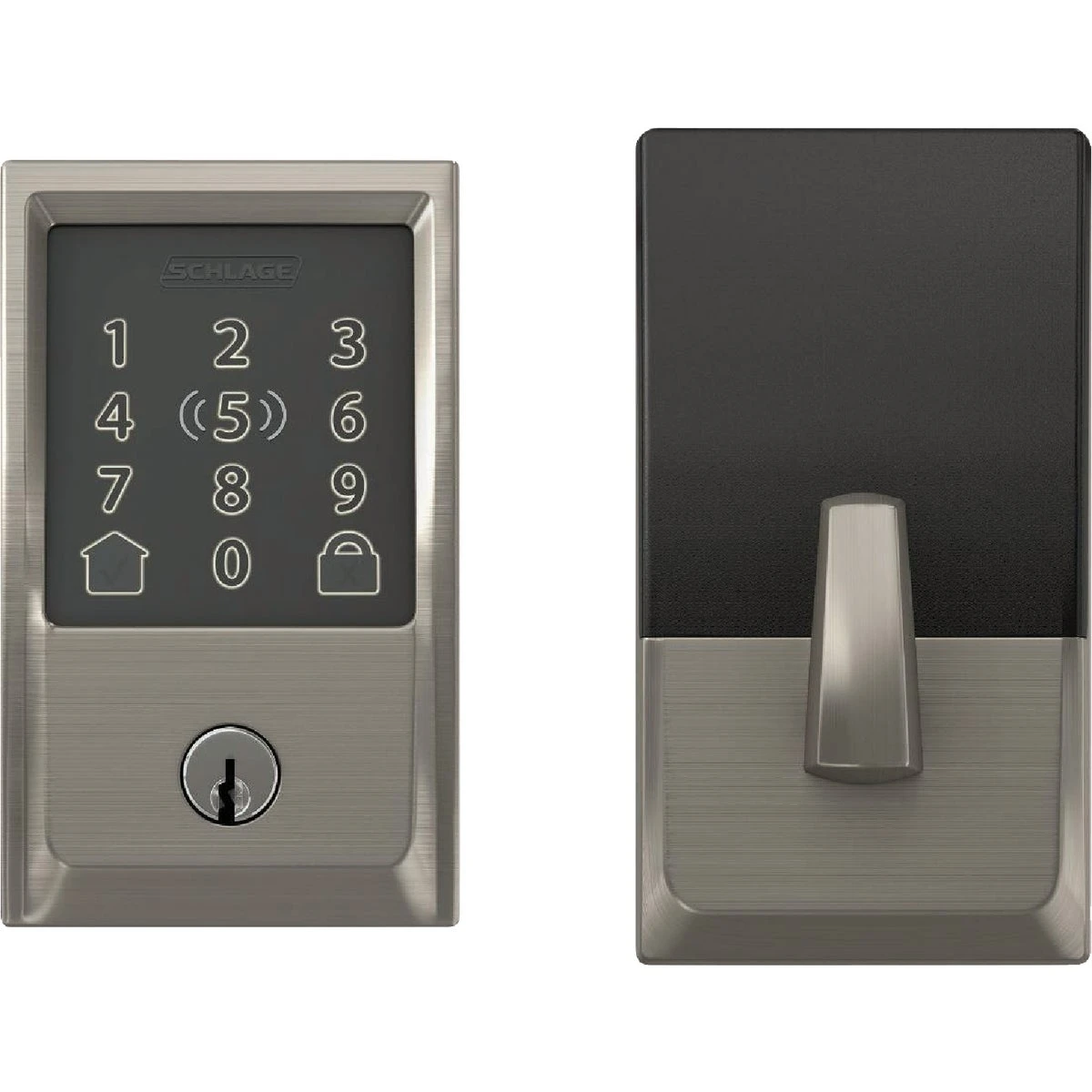 Encode Plus Smart Wifi Deadbolt With Century Trim In Satin Nickel