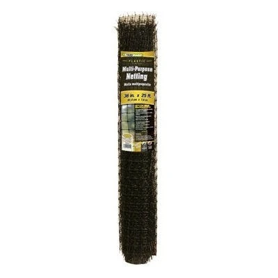 Multi-Purpose Mesh Netting, Black PVC, 3 x 25-Ft.