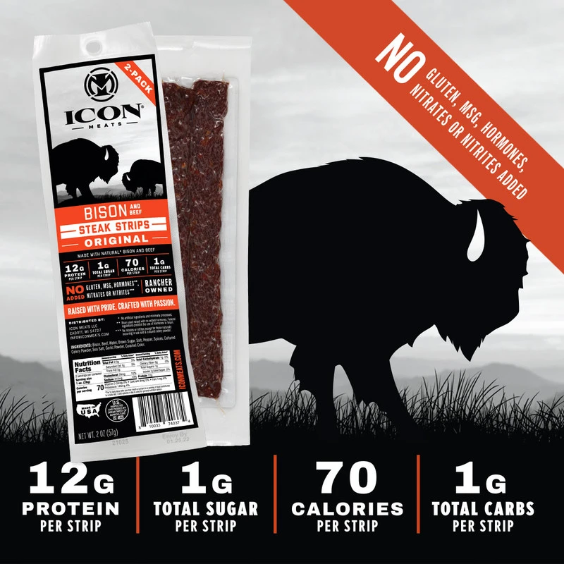 2 oz. Bison Steak Strip, Original