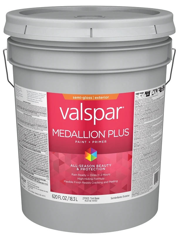 Premium Semi-gloss Exterior Paint & Primer, Tint Base, 5 Gallon