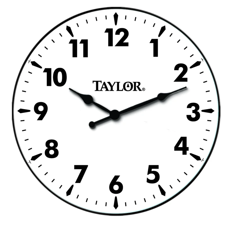 Metal Clock, White, 12 In. Round