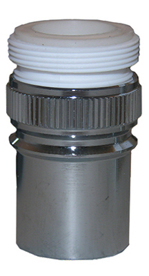 Dual Thread Long-Snap Nipple with Aerator, Chrome, 15/16 MPT x 55/64 In. FPT x 27 Thread
