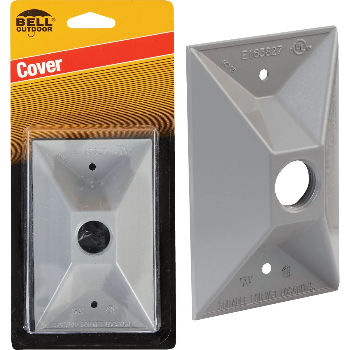 1-outlet Rectangular Zinc Gray Weatherproof Outdoor Box Cover Model 5186-5