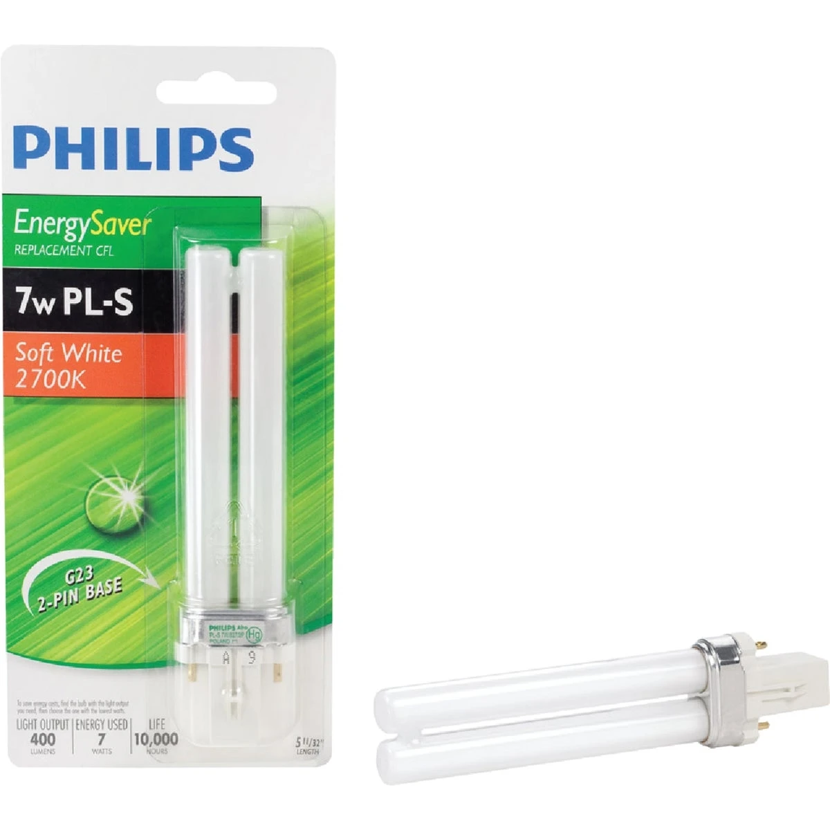 Energy Saver 7-watt G23 Cfl Light Bulb - Soft White (2700k) - Twin 2-pin