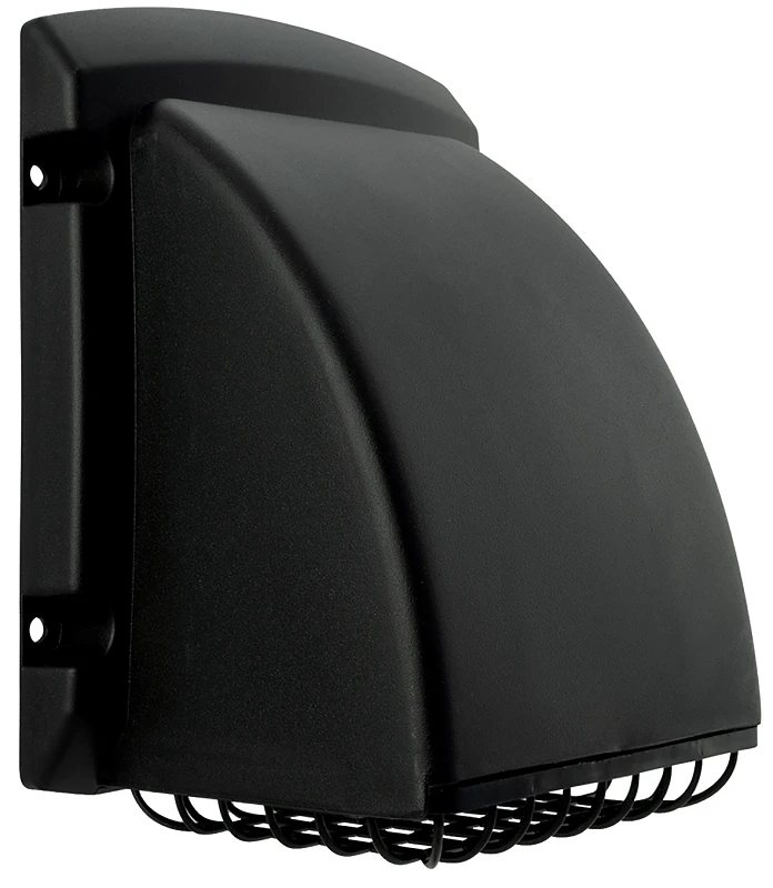 4 In. Black Plastic Dryer Vent Hood With Pest Screen