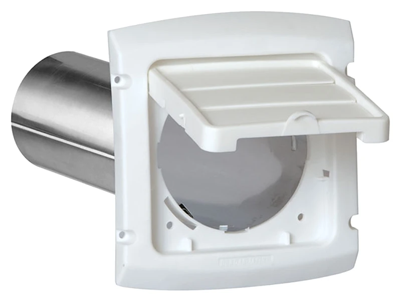 Ezaccess 4 In. White Plastic Dryer Vent Hood With Aluminum Pipe