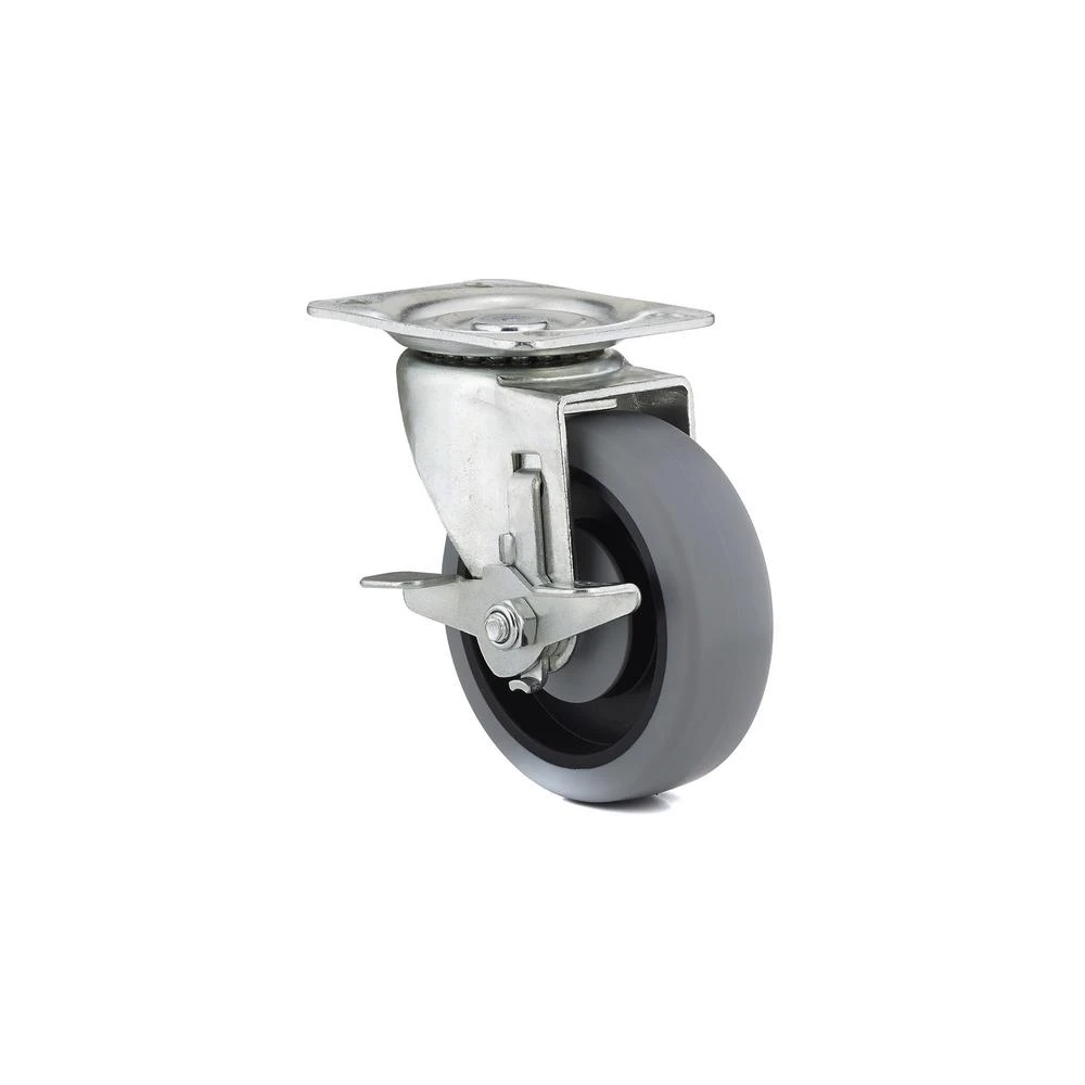 4 In. Thermoplastic Swivel Plate Caster/ Brake