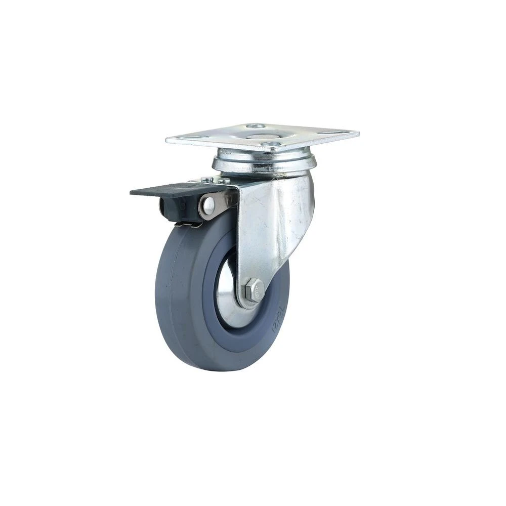 TPR Swivel Caster With Brake, 3 In.