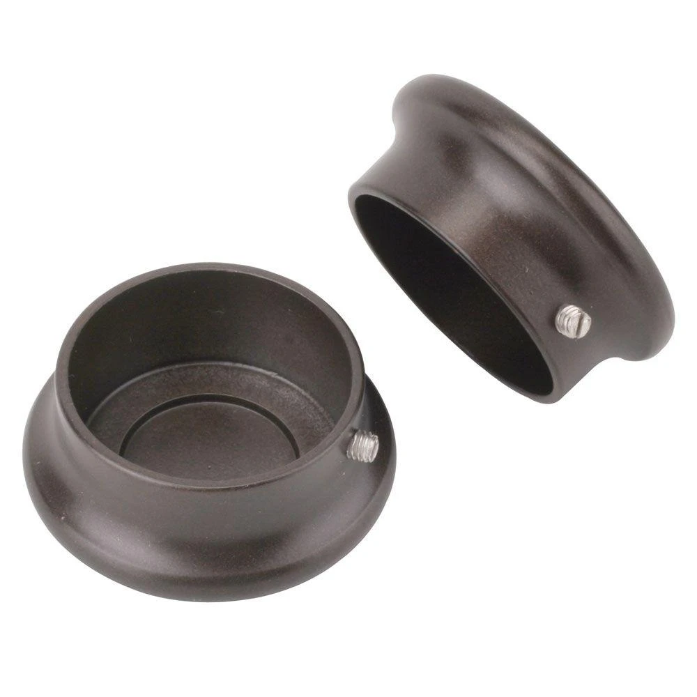 Closet Rod Pole End Caps, Bronze, Pr.