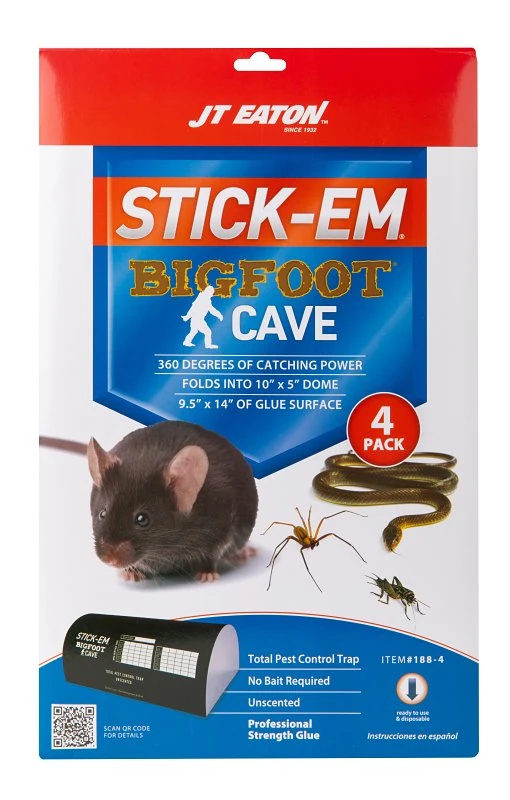 Bigfoot Cave Xl Glue Trap (4-pack) 16 In. X 10 In. For Rats, Mice, Snakes