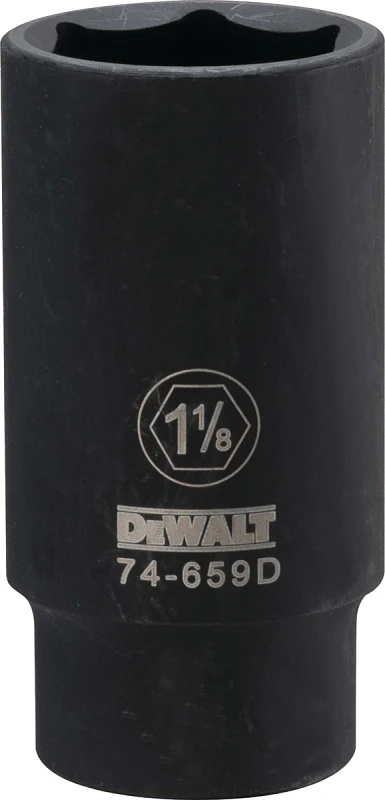 SAE Deep Impact Socket, 6-Point, Black Oxide, 1/2 In. Drive, 1-1/8 In.