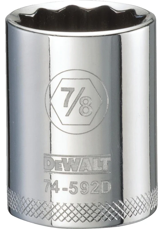 SAE Socket, Shallow, 12-Point, 7/8 In., 1/2 In.