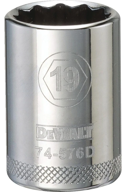 Metric Shallow Socket, 12-Point, 1/2 In. Drive, 19mm