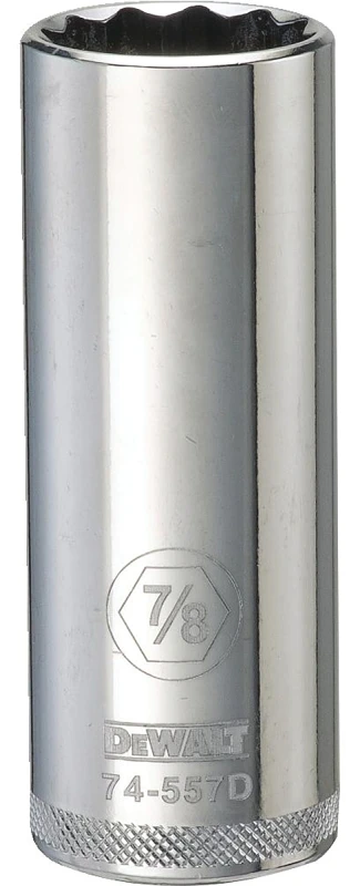 SAE Socket, Deep, 12-Point, 7/8 In., 1/2 In. Drive