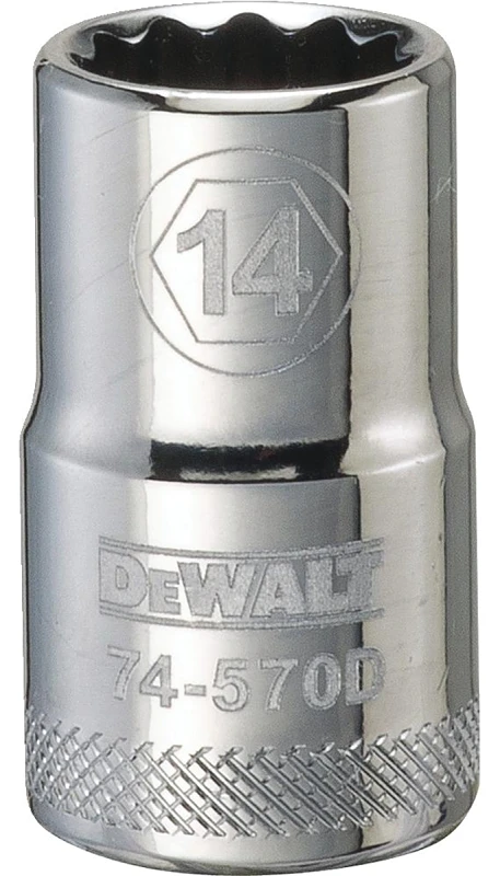 Metric Shallow Socket, 12-Point, 1/2 In. Drive, 14mm