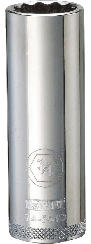 SAE Deep Socket, 12-Point, 1/2 In. Drive, 3/4 In.
