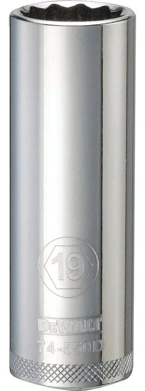 Metric Deep Socket, 12-Point, 1/2 In. Drive, 19mm