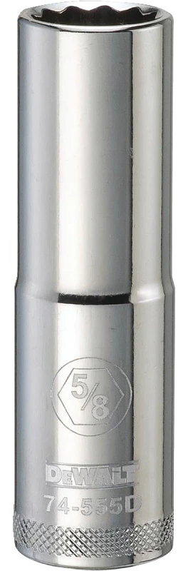 SAE Socket, Deep, 12-Point, 5/8 In., 1/2 In. Drive