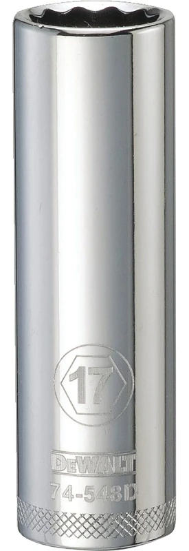 Metric Deep Socket, 12-Point, 1/2 In. Drive, 17mm