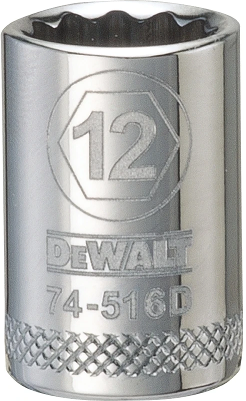 Metric Shallow Socket, 12-Point, 3/8 In. Drive, 12mm