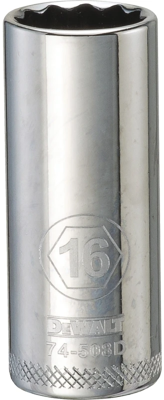 Metric Deep Socket, 12-Point, 3/8 In. Drive, 16mm