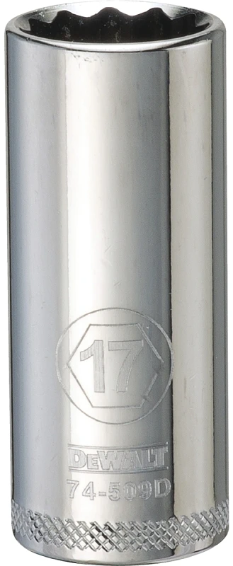 Metric Deep Socket, 12-Point, 3/8 In. Drive, 17mm